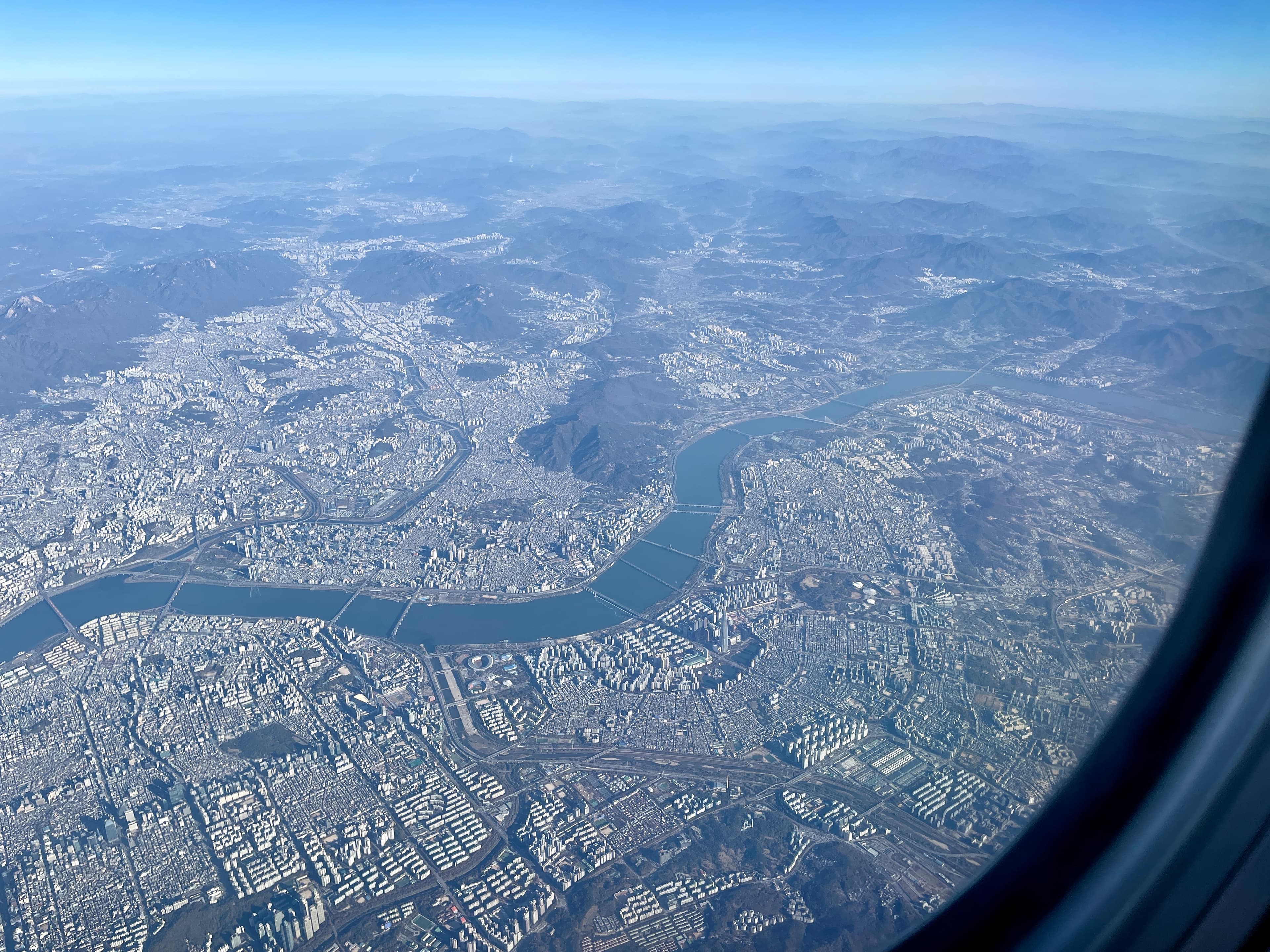 Seoul seen from above an airplane